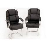 thumbnail of Coppia poltroncine visitatorein ecopelle nera modello King per ufficio scuola studio professionale