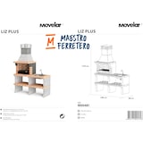 thumbnail of MF - Grillkamin Modell Liz Plus XL 1 Side Stand mit Spüle & Wasserhahn (Grau, Orange - 142 x 58 x 210 cm) REF: M00481 - Für den Außenbereich