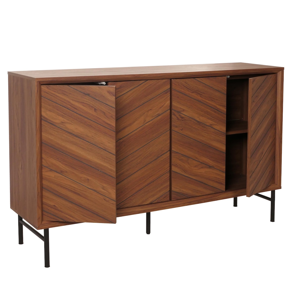 Aparador HWC-M50, armario cómoda aparador alto, madera maciza mango 94x151x40cm ~ marrón