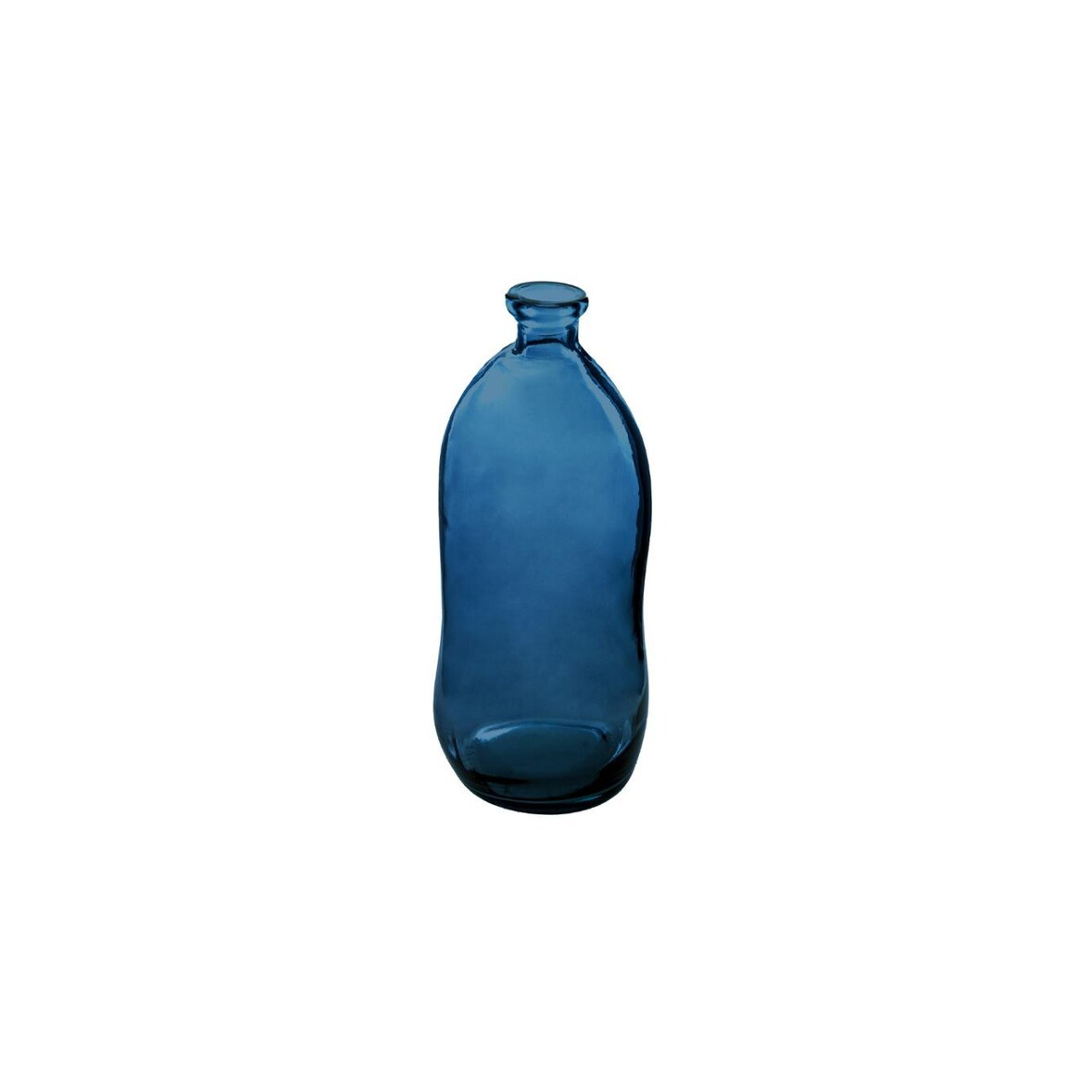 Vase bouteille en Verre recyclé Bleu orage H 35 cm