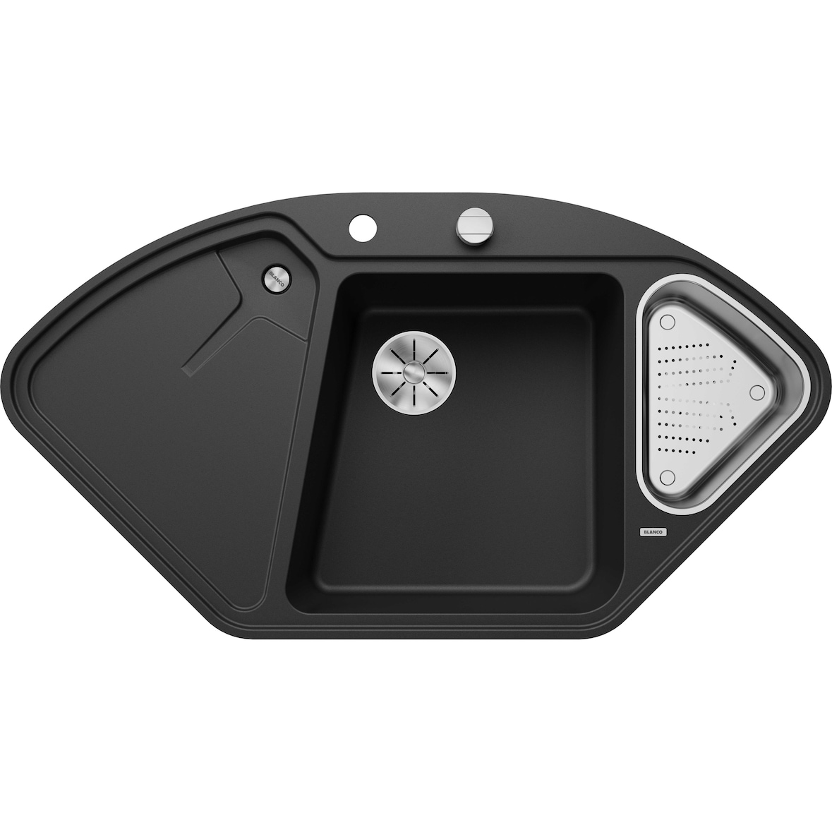 BLANCODELTA II-F Einbauspüle SILGRANIT schwarz ab 80 cm Excenter