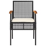 thumbnail of vidaXL 3-tlg. Bistro-Set mit Kissen Schwarz Poly Rattan Akazienholz