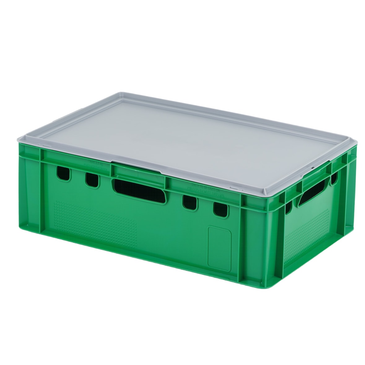 E2 Kiste (600 x 400 x 200mm) mit grauem Deckel Fleischkiste Lagerkiste Metzgerkiste in Grün