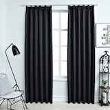 thumbnail of vidaXL Verduisteringsgordijnen met haken 2 st. zwart 140x225cm