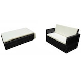 thumbnail of vidaXL 2-delige Loungeset met kussens poly rattan zwart