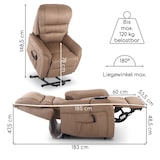 thumbnail of Fernsehsessel mit Aufstehhilfe, Relaxsessel mit elektrischer Liegefunktion, 2 Motoren, 120 kg belastbar, Mikrofaser, Braun, Raburg Jan