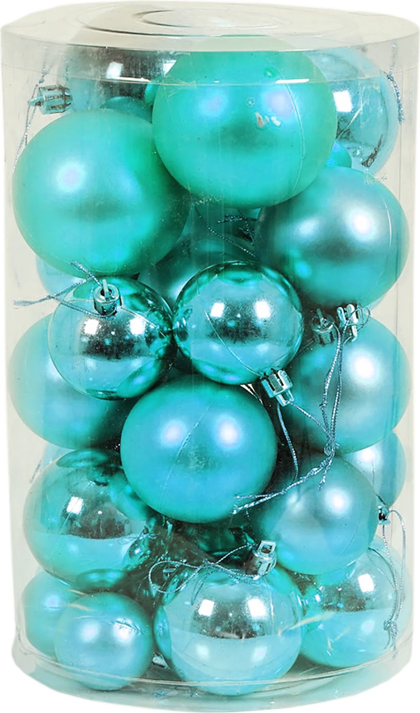 30tlg. Christbaumkugeln / Weihnachtskugeln petrol Ø 4/5/6/7cm