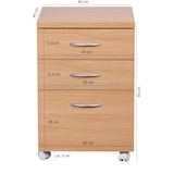 thumbnail of Rollcontainer Rollwagen Rollschrank Büro Container Schubladen Schrank Buche
