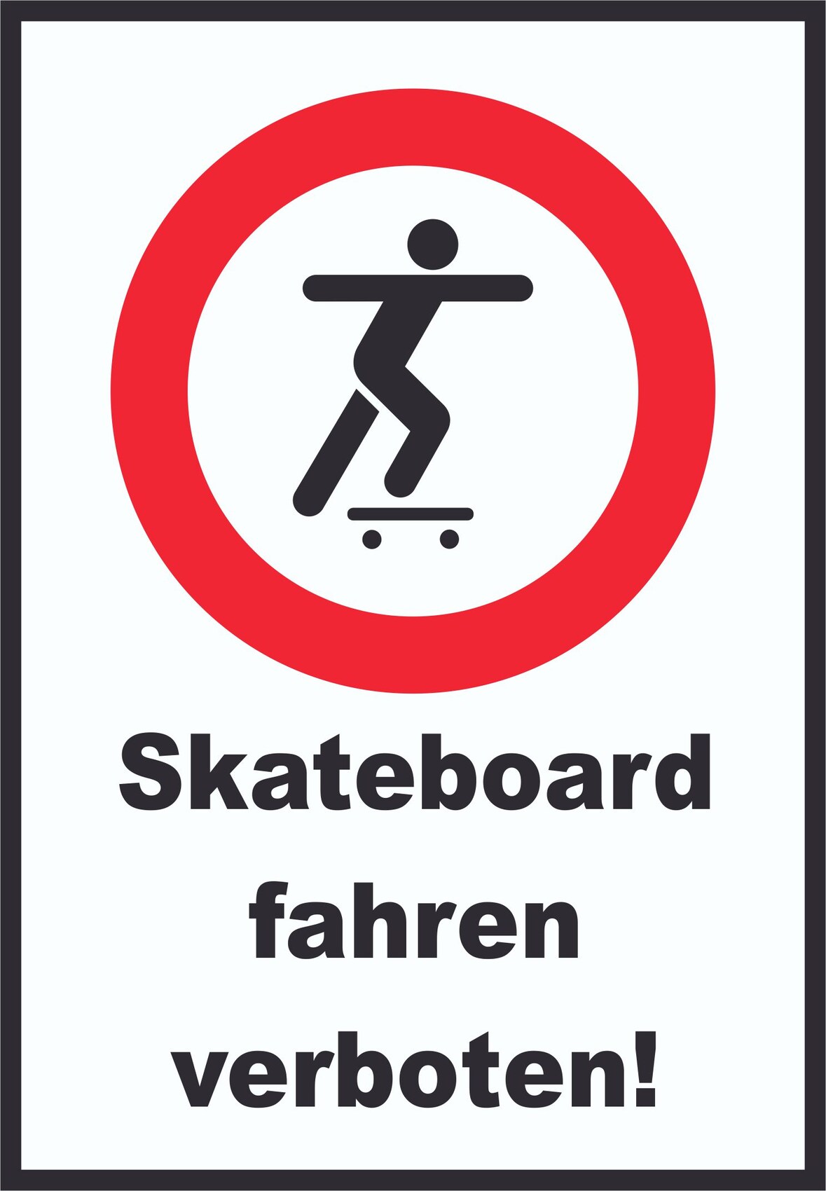 Skateboard fahren verboten Schild A0 (841x1189mm)