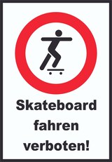 thumbnail of Skateboard fahren verboten Schild A0 (841x1189mm)