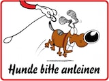thumbnail of Hinweisschild, Hunde bitte anleinen, 150 x 200 mm - 200x150x0.45 mm Aluminium geprägt