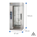 thumbnail of Cleiton® Asador de Pollos Eléctrico Vertical para 12 Pollos de 67x55 cm en Acero Inoxidable con 1 Espada | Temperatura max 300°C - 6700W