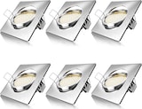 thumbnail of Brandson 6x LED Einbaustrahler in Edelstahl Optik, schwenkbarer Deckenspot mit 320 Lumen / Warmweiß