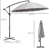 thumbnail of Outsunny Ombrellone Decentrato Φ296cm per Giardino ed Esterni Grigio