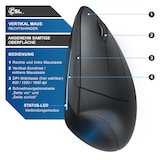 thumbnail of CSL - Wireless Vertikal Maus Bluetooth - kabellose Vertikalmaus - ergonomisches Design - Vorbeugung gegen Mausarm - besonders armschonend - für PC