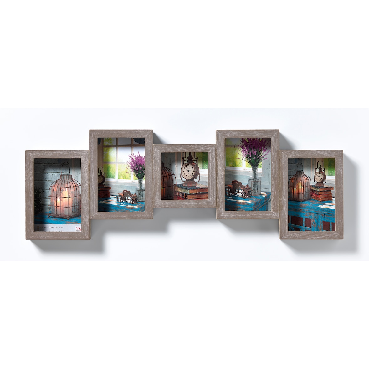 Rustic Portrait Galerierahmen, grau, 4X10x15 + 1X10x10 cm