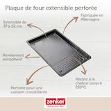 thumbnail of Plaque à pizza rectangulaire perforée extensible 37 à 52 x 33 cm Zenker Black Metallic