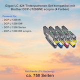 thumbnail of Gigao LC-424 Tintenpatronen-Set kompatibel mit Brother DCP-J1200WE ecopro (4 Farben)
