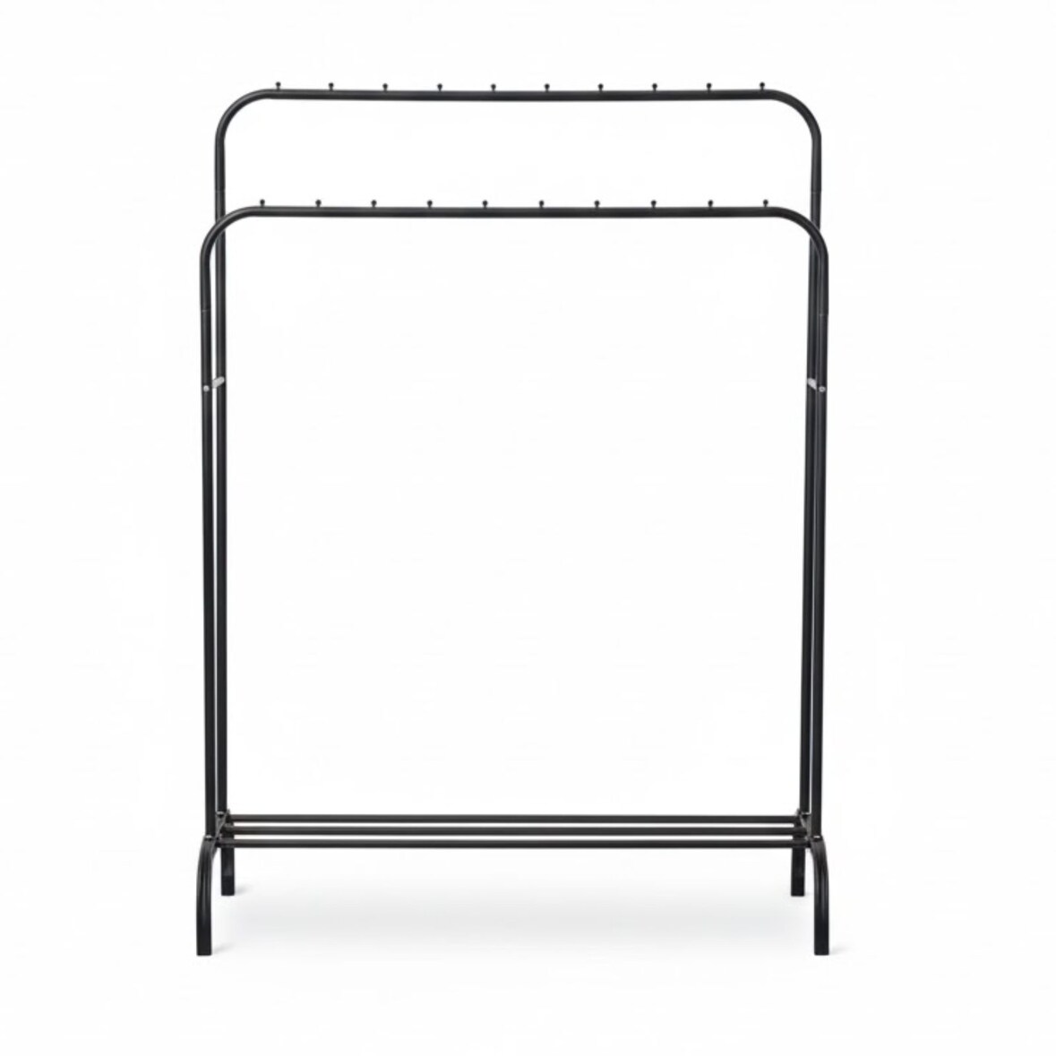 DASCK Appendiabiti Doppio in Metallo 110 cm | 2 Barre + Ripiano Inferiore