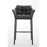 thumbnail of Conjunto de 2 bancos de bar DAMASO em imitação de pele com estrutura de 4 pernas cinza/preto