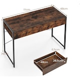 thumbnail of COSTWAY Computertisch mit 2 Schubladen, Schreibtisch mit Metallgestell, Multifunktionaler Arbeitstisch