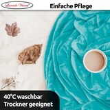 thumbnail of Kuscheldecke Petrol 220x240 cm Wolldecke Fleece extra weiche Wohndecke Sofa