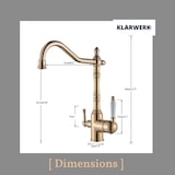 thumbnail of Julián | Estera de filtro brillante dorada de 3 vías vintage|Grifo de Osmosis de Acero Inoxidable para Catering Cocina  Retro filtro 360° 3 conexiones