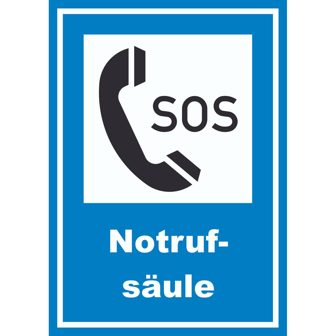 Notrufsäule Schild A2 Rückseite selbstklebend