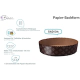 thumbnail of Papier-Backformen rund groß, 540 Stück, 185x45mm, Backofen geeignet, aluminiumfrei, geschmacksneutral