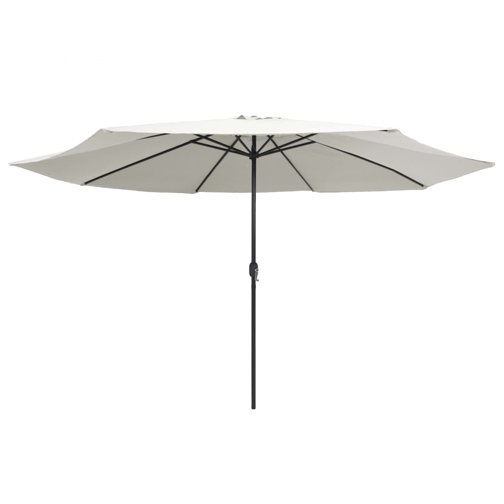 vidaXL Parasol met metalen paal 390 cm zandwit
