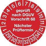 thumbnail of Dreifke® Prüfplakette geprüft nach DGUV Vorschrift 68 nächster P - 30 mm Folie selbstklebend