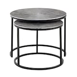 thumbnail of Couchtisch Set 2-teilig ø 55 u. 45 cm Beistelltisch silber Metall Tische rund Wohnzimmer