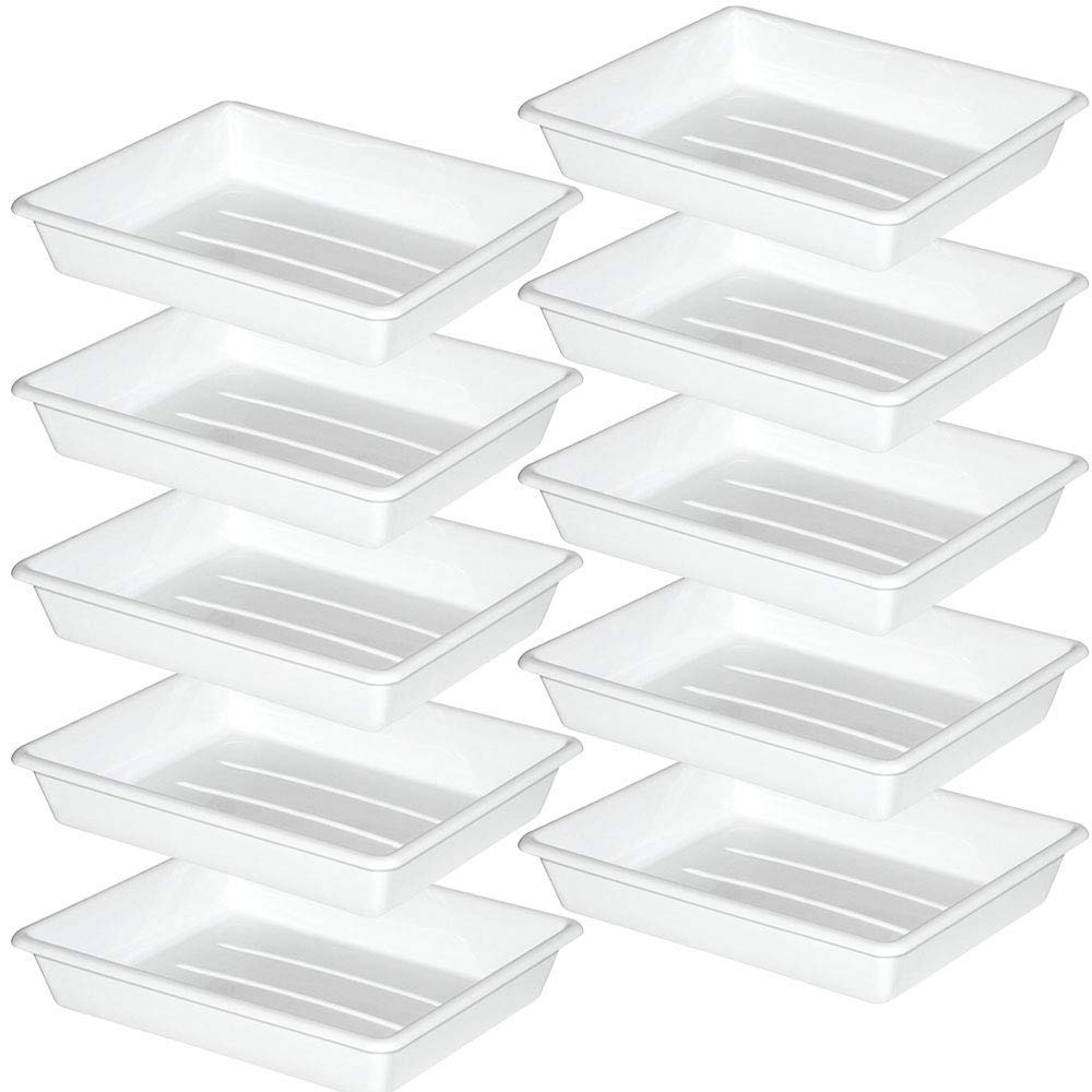 10x Kunststoffwanne, weiß, Inhalt 0,4 Liter, LxBxH 225/190x175/140x42 mm