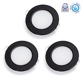 thumbnail of 3er Set 4.8W LED Einbauspot Einbaustrahler Einbauleuchte 520 Lumen IP65 wasserdicht schwarzer Rahmen - Warmweiß