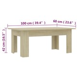 thumbnail of vidaXL Couchtisch Sonoma-Eiche 100x60x42 cm Holzwerkstoff
