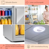 thumbnail of Brooklyn 32 Mini-Kühlschrank Glastür LED Ablage Silber