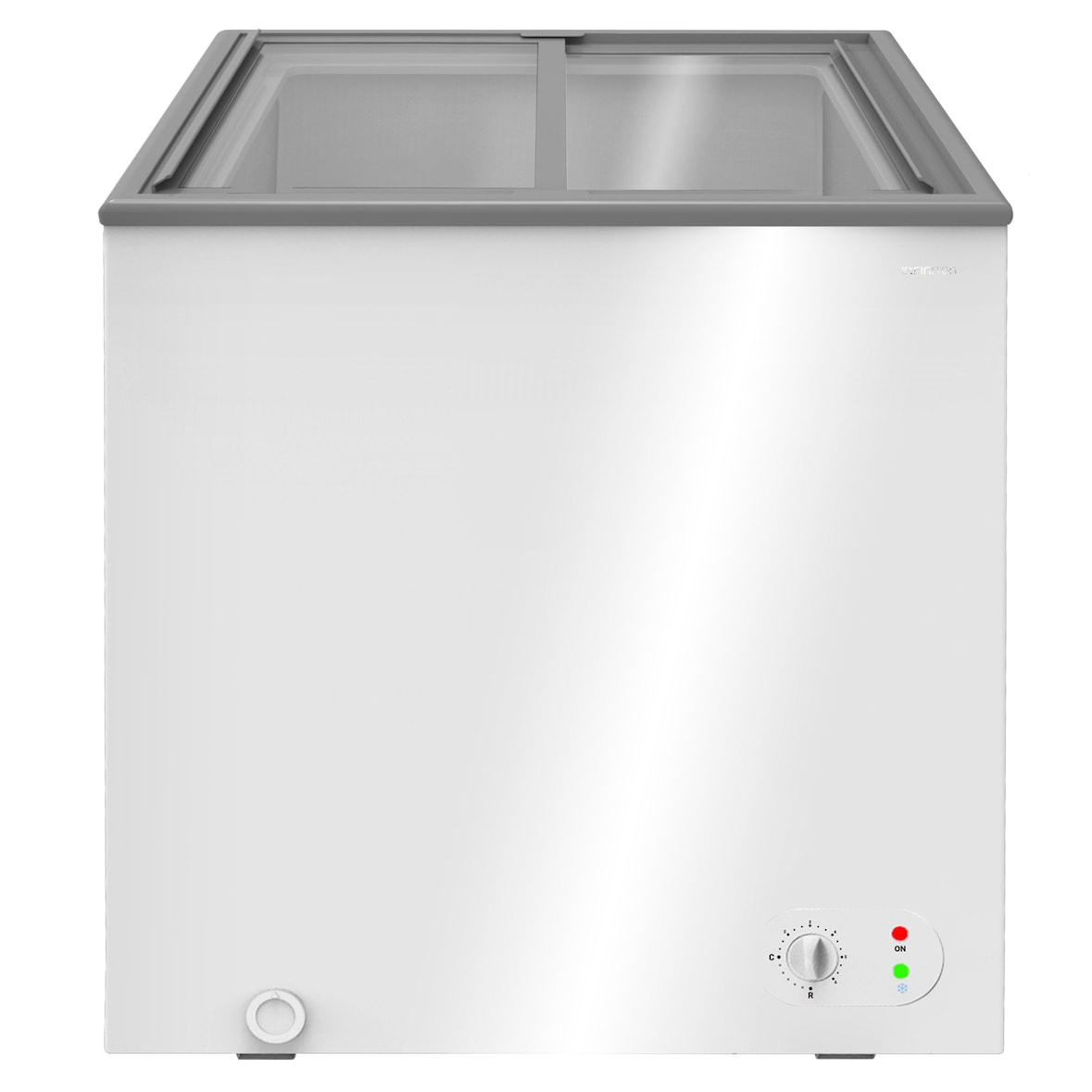 INFINITON Arcón Congelador Industrial FCH-109CC82BEK, 99 l, 55 cm de Ancho, Tapa de cristal con cerradura, D, Blanco