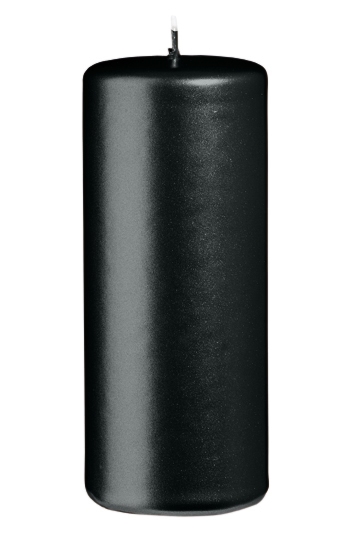 Kopschitz Kerzen Stumpenkerzen Metallic Matt Schwarz 120 x Ø 50 mm, 12 Stück