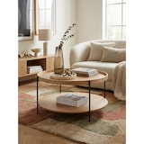 thumbnail of Eichenfurnier Couchtisch mit Stauraum, Metallgestell, Erhöhter Rand. 78x78x40 cm | Kadima Design