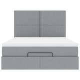 thumbnail of vidaXL Ottoman-Bett mit Matratze & LEDs Hellgrau 140x190 cm Stoff