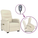 thumbnail of vidaXL Massagesessel mit Aufstehhilfe Cremeweiß Kunstleder