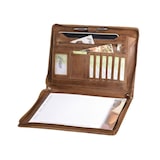 thumbnail of Bear Design Schreibmappe Leder Konferenzmappe braun A4 Orgamappe cognac braun CL7793