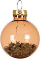 thumbnail of 9 Weihnachtskugeln Glas mit Sternen gefüllt 3cm kleine Christbaumkugeln Weihnachtsbaumkugeln Christbaumschmuck Weihnachtsbaumdeko Brandy transparent