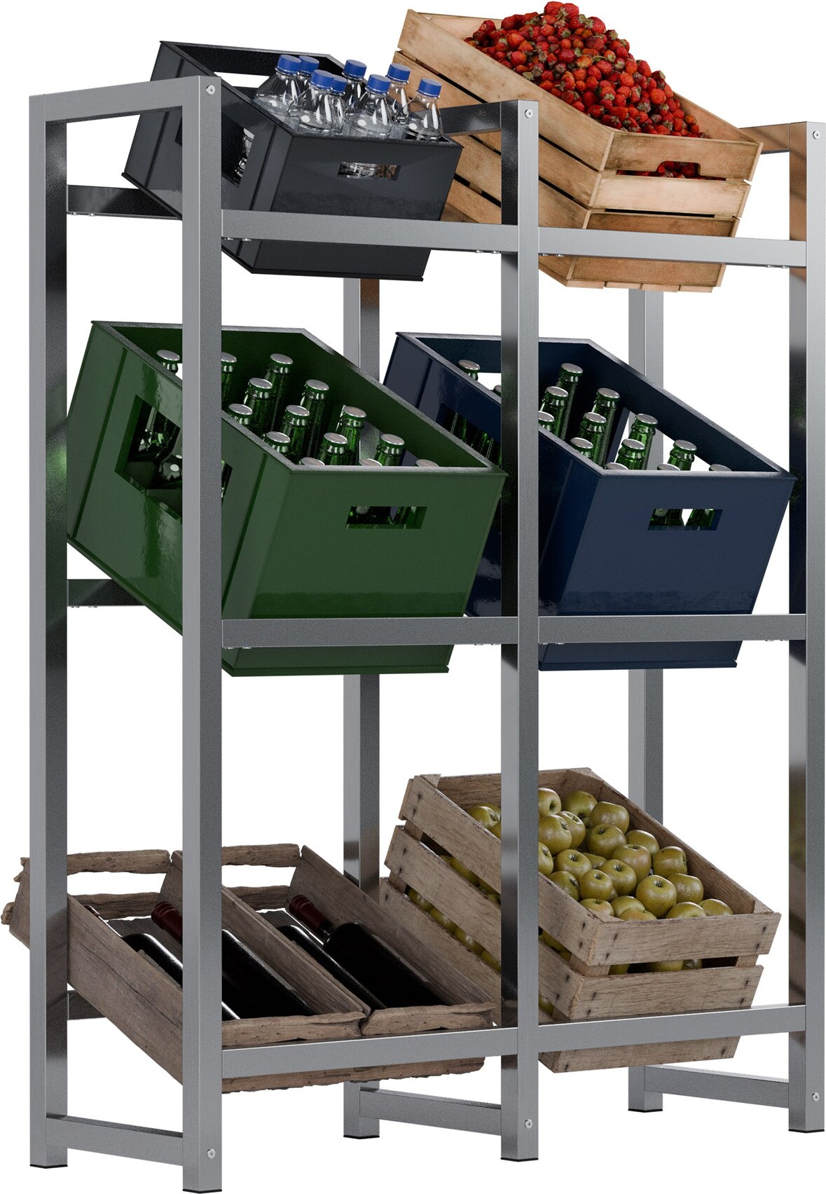 Getränkekistenständer Stack edelstahl/116x91x31 cm