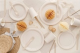 thumbnail of PartyDeco, Tischdecke, synthetisches Material, 137 x 183 cm, beige