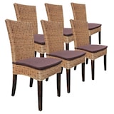 thumbnail of Esszimmer Stühle Set 6 Stück Rattanstühle Wintergarten Korbstühle Cardine cabana : mit Sitzkissen