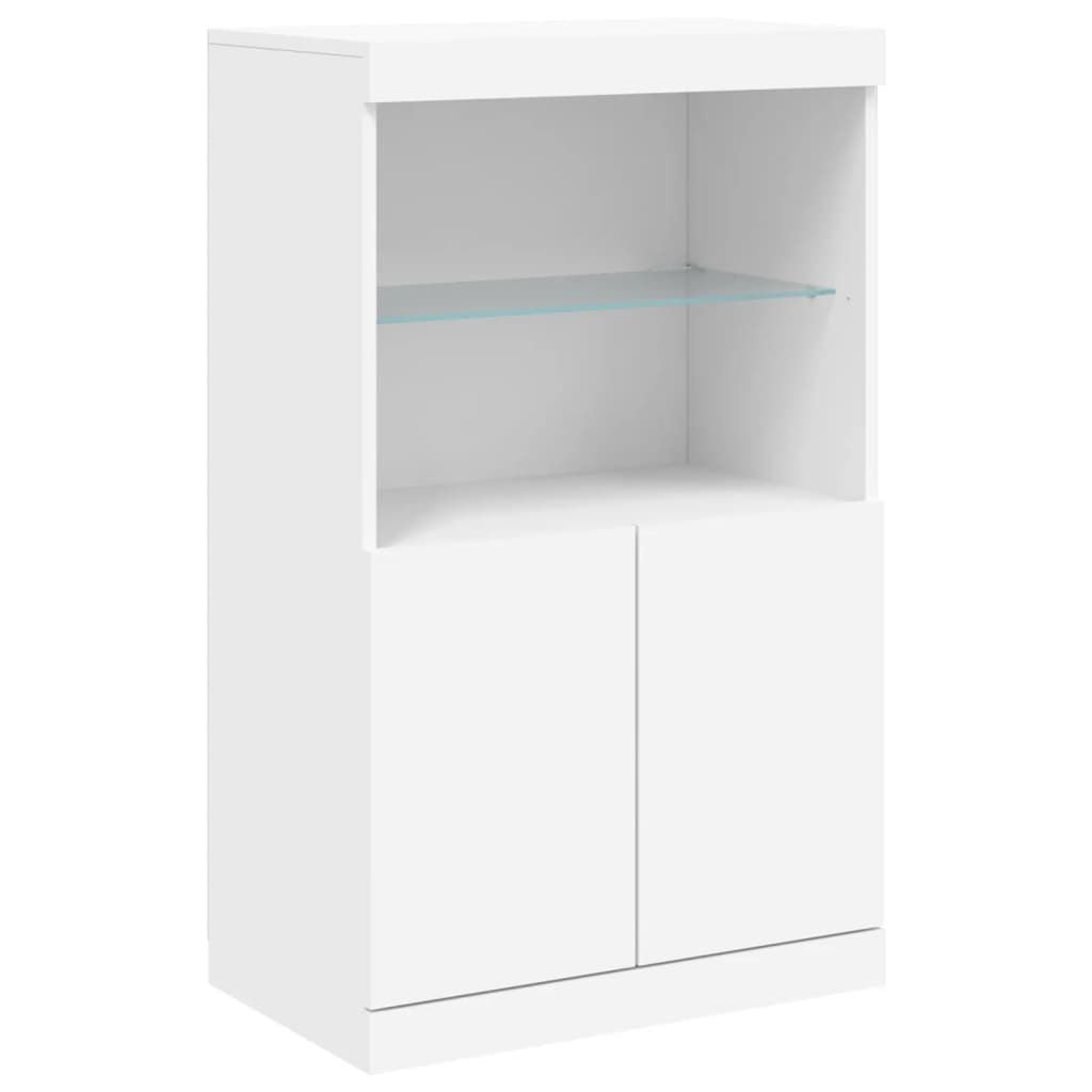 Helloshop26 - Buffet Sideboard Kommode Kleiderschrank Aufbewahrungsmöbel Organizer für Küche Wohnzimmer Lounge mit LED-Beleuchtung 02_0029854