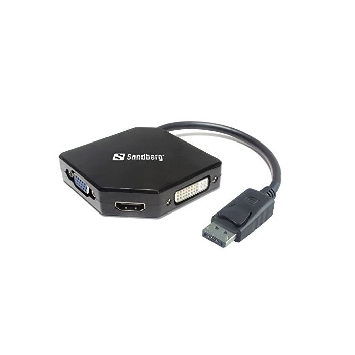 SANDBERG A/S Adapter MiniDP>HDMI+DVI+VGA Digital/Display/Video Mini DisplayPort DVI HDMI