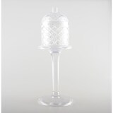 thumbnail of Bonbonnière en verre sur pied avec couvercle 10x33cm