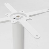 thumbnail of Table haute ronde 60 cm pied blanc et revêtement bois foncé